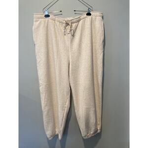 American Eagle Sweatpants Joggers Cotton Fleece Oversized XXL NWT Beige Tan